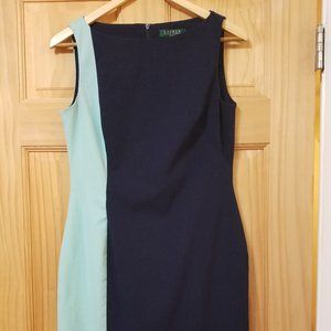 Ralph Lauren Teal Blue Midi Bodycon Dress